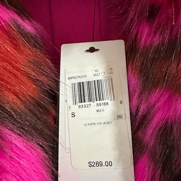 NWT Guess Vibrant Pink Leopard Faux Fur Coat - Picture 3 of 6